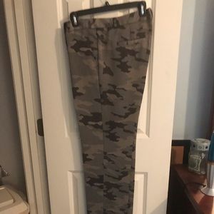 Camouflage flat front pant